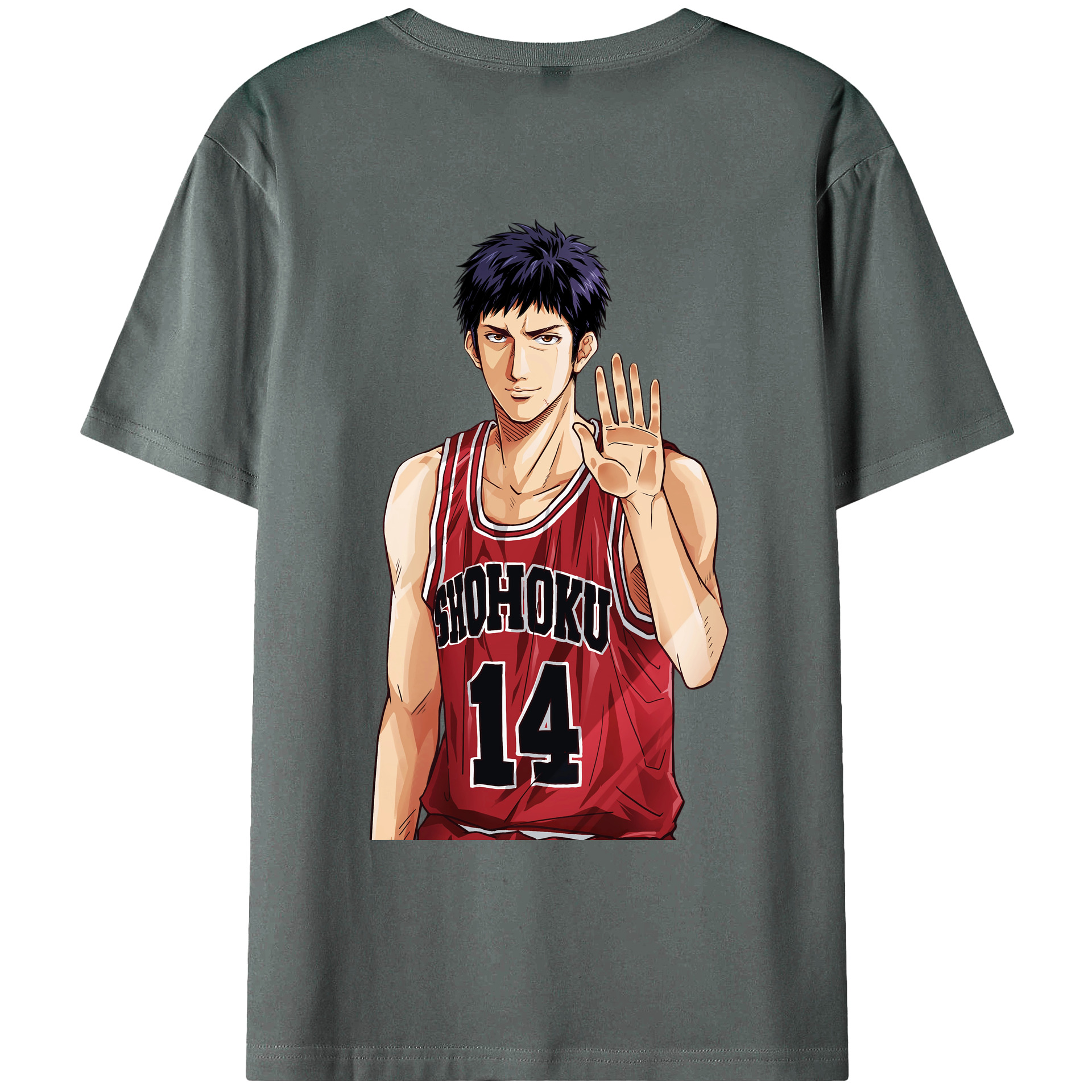 （画像用） SLAM DUNK／スラムダンク 綿100％ メンズ半袖Tシャツ（バックプリント） 通気性